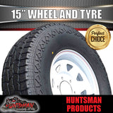 15X7 6 STUD WHITE STEEL RIM & 235/75R15 L/T 10 PLY TYRE. 235 75 15