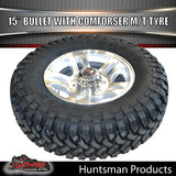 15" Trailer Caravan 6 Stud Bullet Mag & 235/75R15 L/T Comforser Mud Tyre. 235 75 15