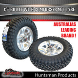 15" Trailer Caravan 6 Stud Bullet Mag & 235/75R15 L/T Comforser Mud Tyre. 235 75 15