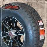 16" Trailer Caravan 6 stud Stealth Alloy Mag Wheel & 245/75R16 L/T Tyre. 245 75 16