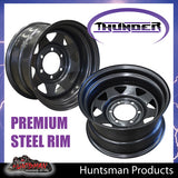 17X8 6 Stud BlackThunder Rim -23 Offset. 6/139.7 PCD.  Fits Landcruiser, Patrol etc