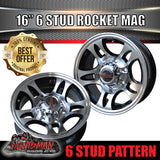 16x6" 6 Stud Rocket Alloy Mag Wheel.