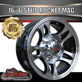 16x6" 6 Stud Rocket Alloy Mag Wheel.