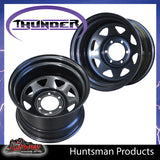 15x10 6 Stud Black Thunder Steel Wheel Rim -44 Offset. 6/139.7 PCD