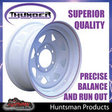 16x6 6 Stud White Thunder Steel Wheel Rim 0 Offset. 6/139.7 Caravan Trailer
