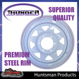 16x7 6 Stud White Thunder Steel Rim -13 Offset. 6/139.7 PCD.  Fits Landcruiser, Patrol etc