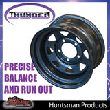 16x8 5/150 PCD Black thunder Steel Wheel Rim -25 Offset.  Fits Toyota Landcruiser