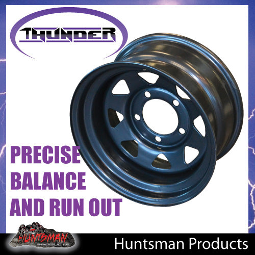 16x8 5/150 PCD Black thunder Steel Wheel Rim -25 Offset.  Fits Toyota Landcruiser