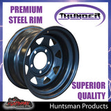 16x8 5/150 PCD Black thunder Steel Wheel Rim -25 Offset.  Fits Toyota Landcruiser