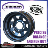 16x8 5/150 PCD Black thunder Steel Wheel Rim -25 Offset.  Fits Toyota Landcruiser