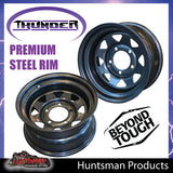 16x8 5/150 PCD Black thunder Steel Wheel Rim -25 Offset.  Fits Toyota Landcruiser