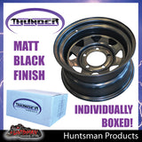 16x8 5/150 PCD Black thunder Steel Wheel Rim -25 Offset.  Fits Toyota Landcruiser