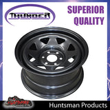 17X8 Sunraysia 6/114.3 PCD +20 Offset Black Thunder Steel Rim D40 NP300