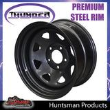 17x8 5 Stud Black Thunder Jeep Steel Wheel Rim 5/127 PCD, -25 Offset.