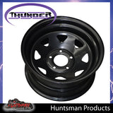 17x8 5 Stud Black Thunder Jeep Steel Wheel Rim 5/127 PCD, -25 Offset.