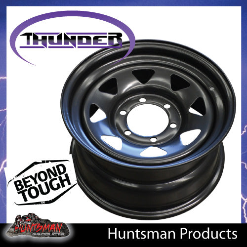 17X8 6 Stud Thunder Steel Rim +20 Offset 6/139.7 PCD.  Fits Ranger, Hilux, D-Max, BT-50 etc