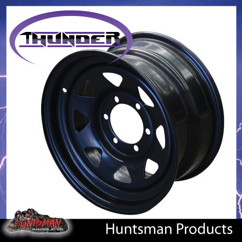 18X8 6 Stud Black Thunder Steel Wheel Rim +10 Offset 6/139.7 PCD Ranger Triton