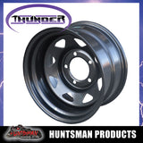 16x8 5/150 PCD Black thunder Steel Wheel Rim -50 Offset.   Fits Toyota Landcruiser