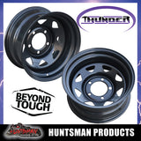 16x8 5/150 PCD Black thunder Steel Wheel Rim -50 Offset.   Fits Toyota Landcruiser