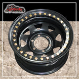 15X8 Beadlock 6 STUD BLACK STEEL WHEEL -23 OFFSET