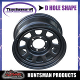 17X8 6 Stud  "D Hole" Thunder Steel Rim +20 Offset 6/139.7 PCD.  Fits Ranger, Hilux, D-Max, BT-50 etc