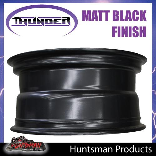 17X8 6 Stud Black Thunder Rim 0 Offset. 6/139.7 PCD. Fits Landcruiser, Patrol, Ranger, Hilux etc