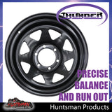 17X8 6 Stud Black Thunder Rim -13 Offset. 6/139.7 PCD.  Fits Landcruiser, Patrol etc