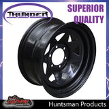 17X8 6 Stud Black Thunder Rim -13 Offset. 6/139.7 PCD.  Fits Landcruiser, Patrol etc