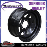 17X8 6 Stud Black Thunder Rim 0 Offset. 6/139.7 PCD. Fits Landcruiser, Patrol, Ranger, Hilux etc