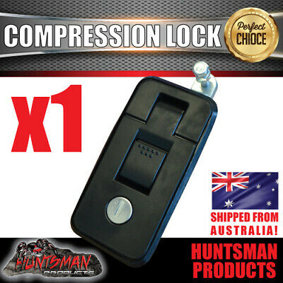 Small Black Compression Lock Push Latch for Tool Box Camper Tradesman Trailer