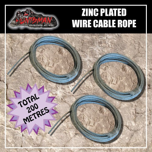 200 Metres Zinc Plated 7x7 steel 4mm Wire Cable Rope