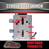 2200lbs 1000kg 7.5m Strap Boat Trailer Winch Dacromet Coat 10/5/1:1 Marine Ratio