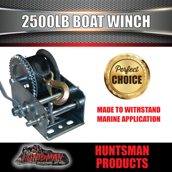 2500lbs 1136kgs 8m Strap Hand Winch. 2-Speed. Boat trailer