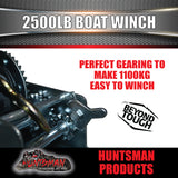 2500lbs 1136kgs 8m Strap Hand Winch. 2-Speed. Boat trailer