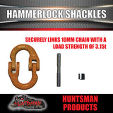 2 x 10mm 3.15t Hammerlock Chain Link Connectors. grade 80