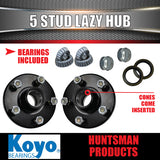 2X 5 Stud Trailer Lazy Hubs Suit Ford 5/114.3 PCD & LM (Holden) Koyo Bearings