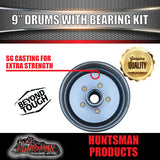 2X 9" Trailer Brake Drums Suit Ford & slimline Bearings