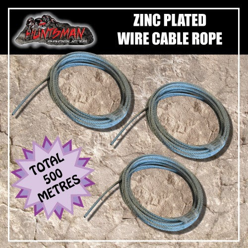 500 Metres Zinc Plated 7x7 steel 4mm Wire Cable Rope