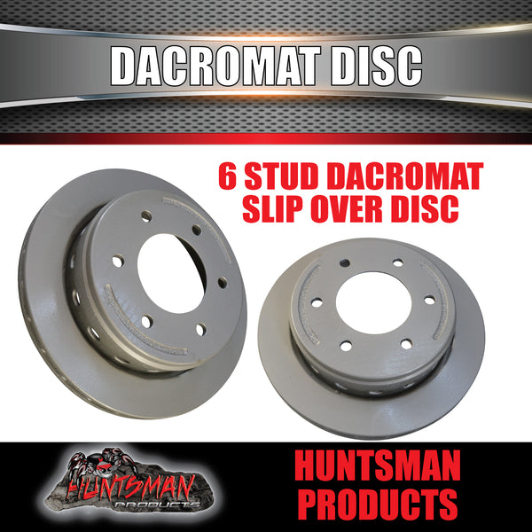 x2 Huntsman 12" Dacromet 6 Stud L/C Ventilated Boat Trailer Slip Over Discs