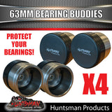 4x 63mm All Stainless Steel Boat Trailer Caravan Bearing Buddy Protectors