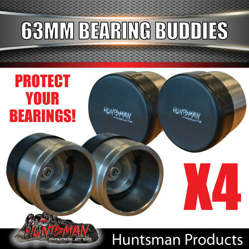 4x 63mm STAINLESS STEEL TRAILER BEARING PROTECTORS. BEARING BUDDYS