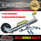 6" Trailer Caravan Swing Up Jockey Wheel & 100x50mm U bolts