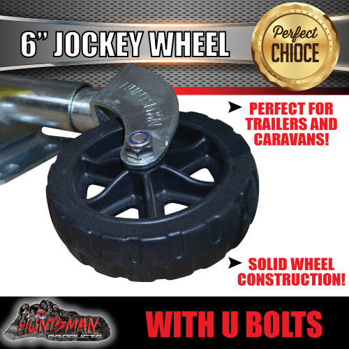 6" Trailer Caravan Swing Up Jockey Wheel & 50x50mm U bolts