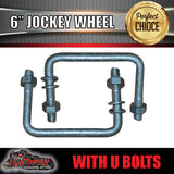 6" Trailer Caravan Swing Up Jockey Wheel & 75x50mm U bolts