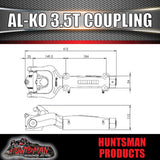 Alko Off Road 3500Kg Fixed Head Trailer Caravan Coupling. Suit 50mm Ball. 619350