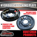 X2 9" Hydraulic Drum Trailer Backing Plates with Shoes & Slave Cylinder. Caravan