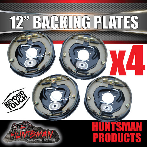 4x 12" Trailer Caravan Electric Brake Backing Plates. Quality Strong Magnets
