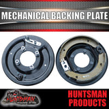 2x 9" Mechanical Drum Trailer Backing Plates With Brake Shoes. Caravan Camper