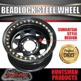 16X8 Beadlock 6 STUD BLACK STEEL WHEEL -23 OFFSET