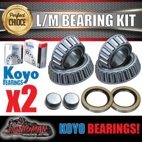 x2 Koyo Japanese LM Holden Trailer Caravan Tapered Bearing Kit 67048 & 11949